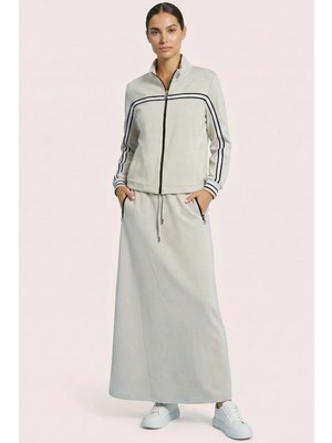 Guitar Cepli Taş Rengi Örme Etek