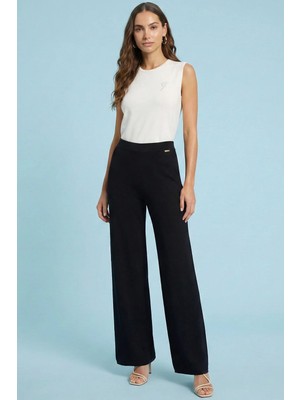 Guitar Düz Kesim Siyah Triko Pantolon