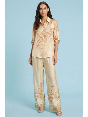 Guitar Yandan Cepli Somon Viskon Pantolon