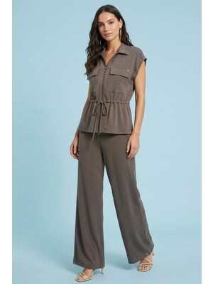 Guitar Yandan Cepli Vizon Örme Pantolon