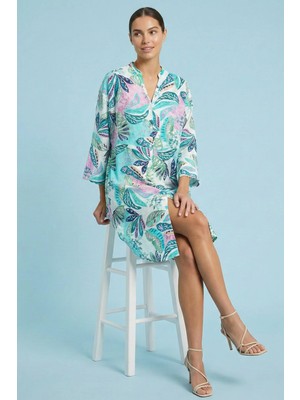 Guitar Dökümlü Çok Renkli Desenli Tunik