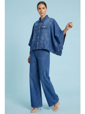 Guitar Oversize Mavi Jean Ceket