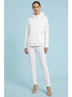 Guitar Casual Beyaz Dokuma Trençkot