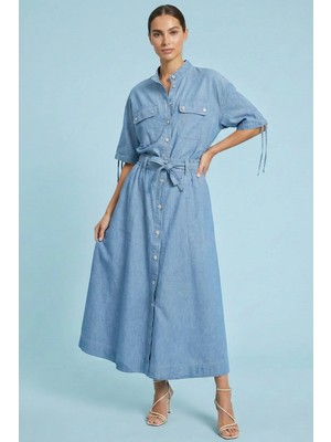 Guitar Midi Mavi Non-Denim Etek