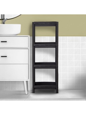 Homedius Siyah 4 Katlı Banyo Rafı Düzenleyici Polipropilen Plastik Malzeme İle Pratik Çözüm