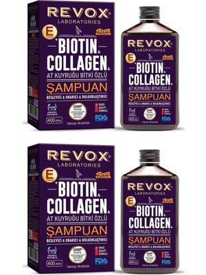 Revox Biotin ve Collagen At Kuyruğu Bitki Özlü Şampuan Dökülme Karşıtı 400 ml Tüm Saçlar İçin