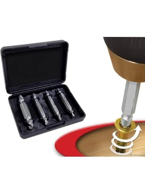 Royal Rain Store Hasar Görmüş Vida Çıkarıcı Hasarlı Yalama Olmuş Vida Matkap Ucu Sökücü Pratik Sökme Takımı Kutulu