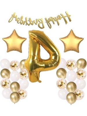 MarkEntegra Beyaz Gold Konsept Doğum Günü Kutlama Seti