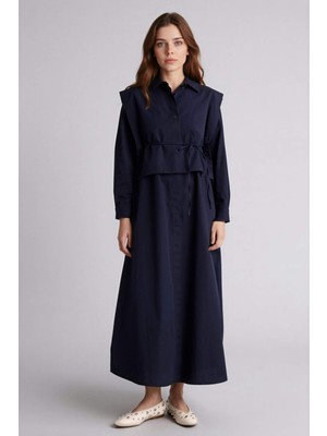 DeFacto Hakim Yaka Poplin Uzun Kollu ELBISE F7382AX26SP