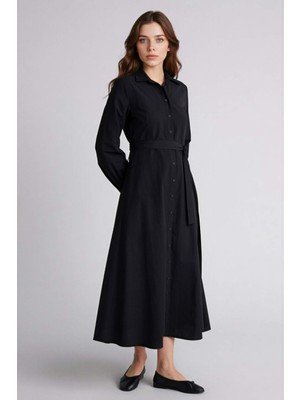 DeFacto Gömlek Yaka Poplin Uzun Kollu ELBISE H0195AX26SP