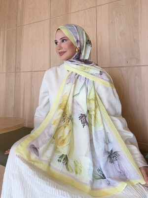 Umas Collection Umas Desenli Bambu Kraş Şal 75 x 185 cm Hafif Dokulu Tesettür Şal