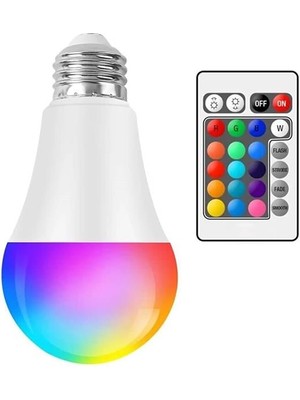 Indispensablely Ledx AL-LL9RGB 9 Watt Kumandalı 800 Lumen Rgb Işık E27 LED Ampul