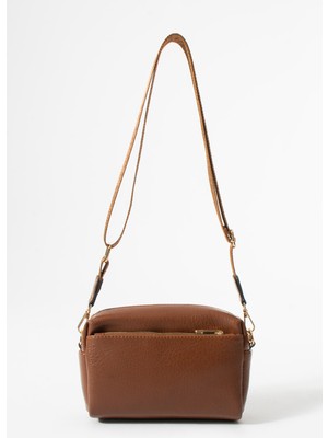 ÖZER-1441 Sanmorris 3 Gözlü Suni Deri Geniş Askılı Çapraz Kadın Çantası