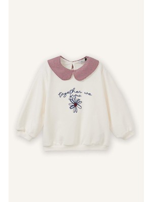 DeFacto Yaka Detaylı Çiçekli Sweatshırt Kız Bebek G8154A526SP
