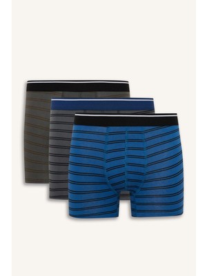 DeFacto Regular Fit Çizgili 3'lü Boxer G8165AX26SP