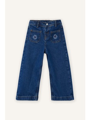 DeFacto Wide Leg Nakışlı Jean Pantolon Kız Bebek G8187A526SP