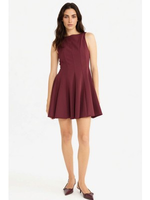 DeFacto Kayık Yaka Kolsuz Mini Elbise F2692AX25AU