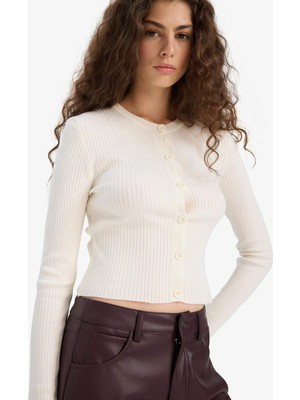 DeFacto Regular Fit Bisiklet Yaka Triko Hırka A2076AX25WN