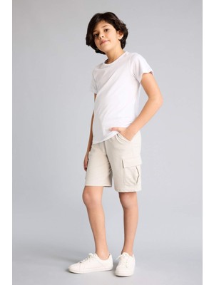 DeFacto Regular Fit Sweatshirt Kumaşı Şort Erkek Çocuk B5868A826SM
