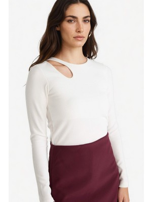 DeFacto Slim Fit Bisiklet Yaka Fitilli Kaşkorse Uzun Kollu Tişört D5114AX25AU