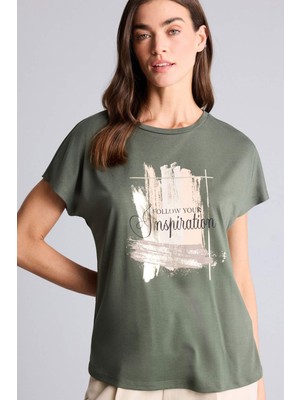 DeFacto Relax Fit Baskılı Tişört H1392AX26SM