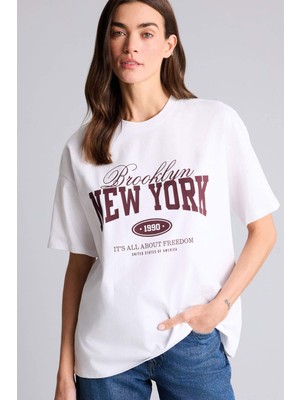 DeFacto Oversize Baskılı Tişört H1404AX26SM