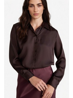 DeFacto Oversize Geniş Kalıp Saten Uzun Kollu Gömlek G0244AX25AU