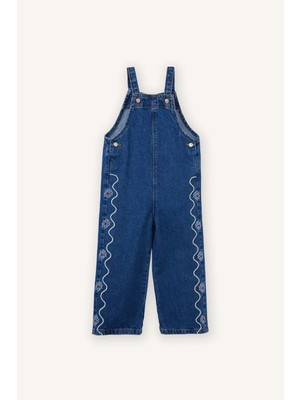 DeFacto Nakışlı Salopet Jean Tulum Kız Bebek G8221A526SP