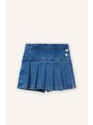 DeFacto Pileli Jean Şort Etek Kız Bebek G8222A526HS