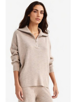 DeFacto Regular Fit Yarım Fermuarlı Triko Kazak F2907AX25AU