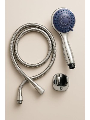 Royal Rain Store Spiralli Duş Başlığı Seti, 4 Fonksiyonlu Krom Duş Başlığı, 150 cm Duş Hortumu, Mafsallı Başlık, Vida ve Dübel Dahil, Su Tasarruflu, Duvara Monte Banyo Takımı