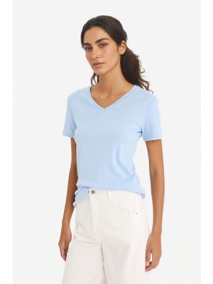 DeFacto %100 Pamuk Slim Fit Basic Ribana Tişört I1080AZ25AU