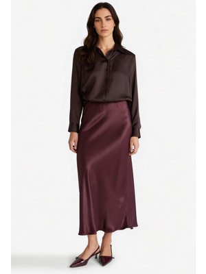 DeFacto A Kesim Normal Bel Saten Midi Etek B1867AX25AU