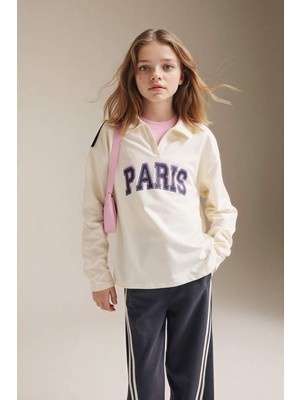 DeFacto Baskılı Sweatshirt Tişört Kız Çocuk G8460A826SM