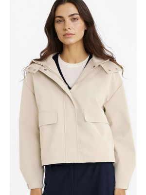 DeFacto Su İtici Kapüşonlu Polar Astarlı Suni Deri Yağmurluk E8573AX25AU