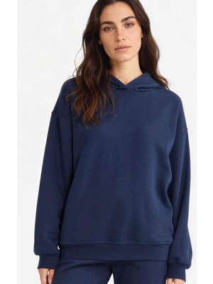 DeFacto Relax Fit Kapüşonlu Basic Düz Kalın Sweatshirt D9935AX25WN