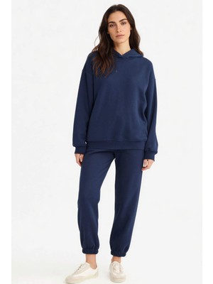 DeFacto Basic Düz Cepli Beli Bağcıklı Kalın Jogger Eşofman Altı F9622AX25AU