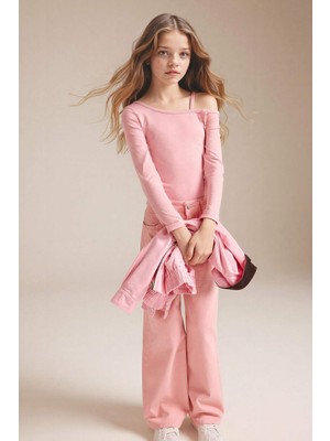 DeFacto %100 Pamuk Wide Leg Gabardin Pantolon Kız Çocuk G7744A826SP