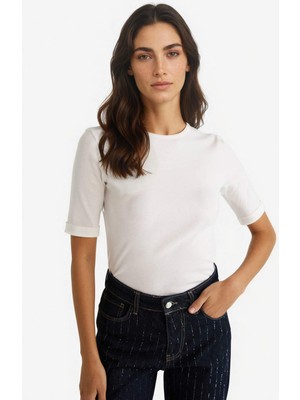 DeFacto %100 Pamuk Slim Fit Fitilli Kaşkorse Tişört G2534AX25AU