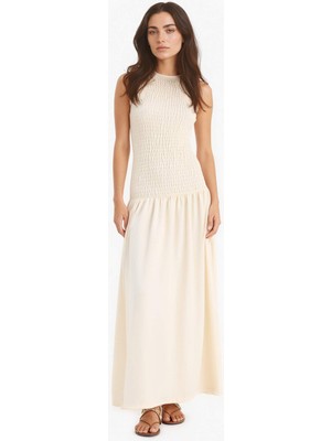 DeFacto Bisiklet Yaka Bürümcük Kolsuz Maxi Elbise F7113AX25SM