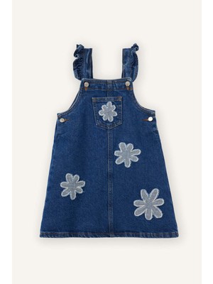 DeFacto Nakışlı Salopet Jean Elbise Kız Bebek G8152A526SP