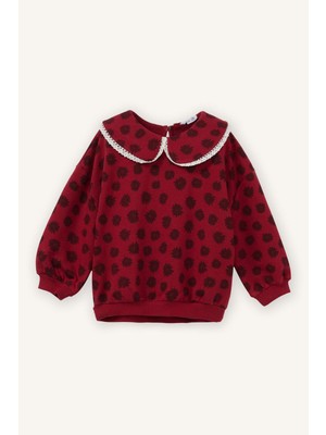 DeFacto Dantel Yaka Detaylı Çiçekli Sweatshirt Kız Bebek G8153A526SP