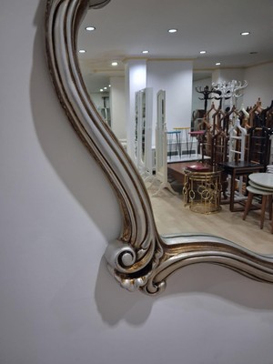 Bengi Ankara Mobilya Dresuar Ayna 90617 Polyester Döküm Çöl Gri Renk Flotal Ayna El Yapım