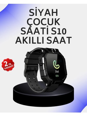 Indispensablely S10 Akıllı Çocuk Saati Siyah Tasarım Adımsayar ve Alarm Fonksiyonu