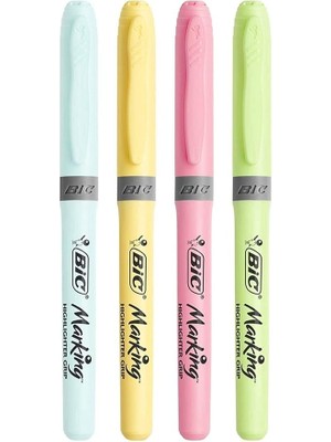 Royal Rain Store Kalem Markıng Highlıghter Grip Pastel Renkler 4 Lü 964859 / Bic