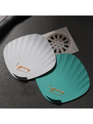 Royal Rain Store Deniz Kabuğu Desenli Kötü Koku Önleyici Silikon Mat Banyo Mutfak Lavabo Balkon Tıkaç Kapağı Gri