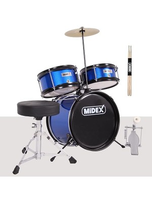 Royal Rain Store CD300X-BL Akustik Çocuk Baterisi Davulu Seti 5-14 Yaş Için Full Set