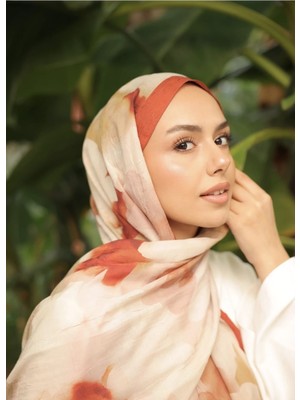 Umas Collection Umas Desenli Bambu Kraş Şal 75 x 185 cm Hafif Dokulu Tesettür Şal