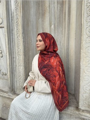 Umas Collection Umas Desenli Bambu Kraş Şal 75 x 185 cm Hafif Dokulu Tesettür Şal