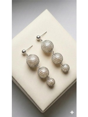 Petek Aksesuar Fileli Inci Salkım Küpe